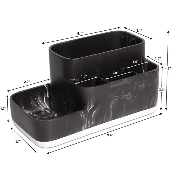 Bronze bathroom organizer mouthwash and toothbrush set - Picture 6 of 10